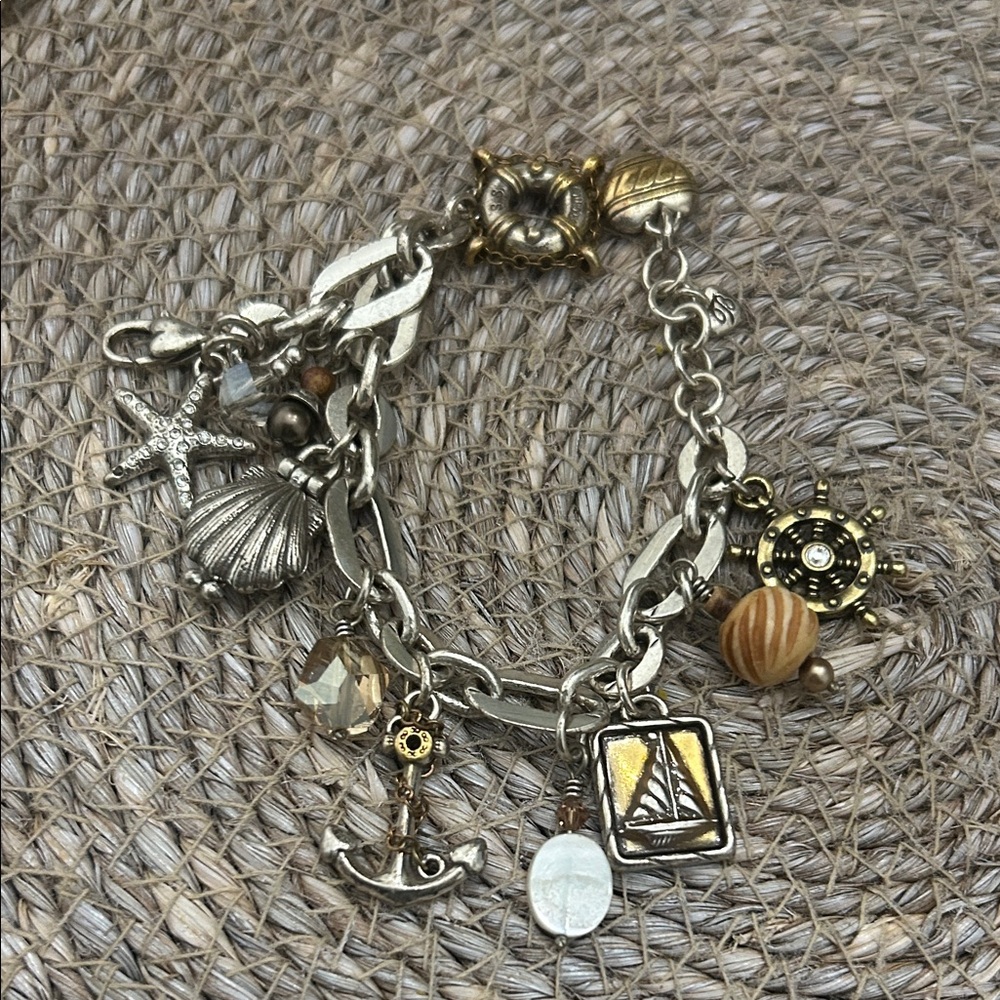 Brighton Silver and Gold Nautical Charm Bracelet